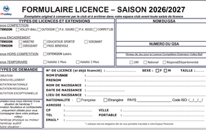 Adhésions saison 2026/2027
